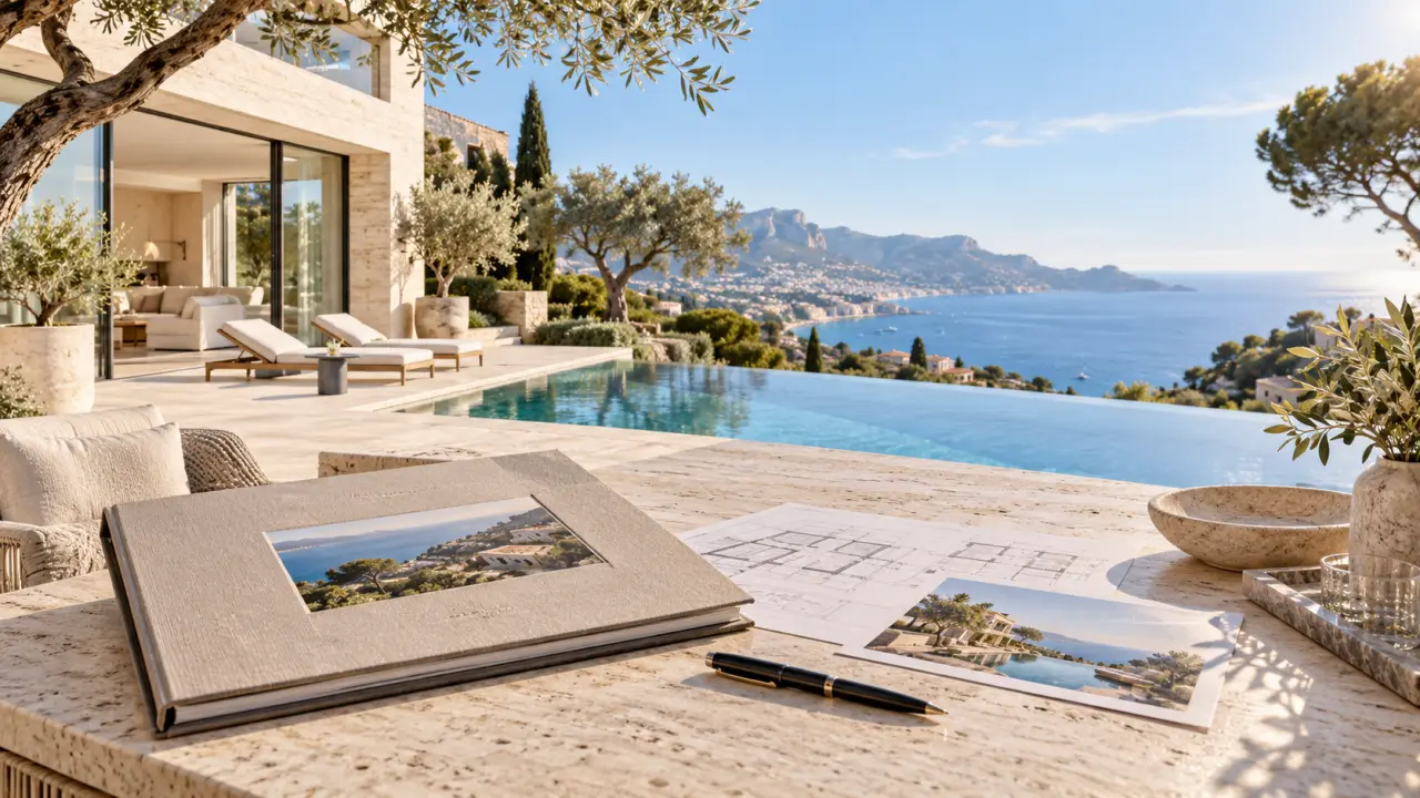 Villa contemporaine de prestige avec piscine et grandes baies vitrées