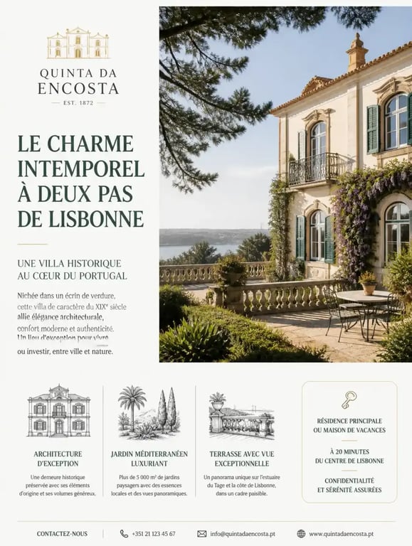 Villa de caractère avec jardin près de Lisbonne au Portugal