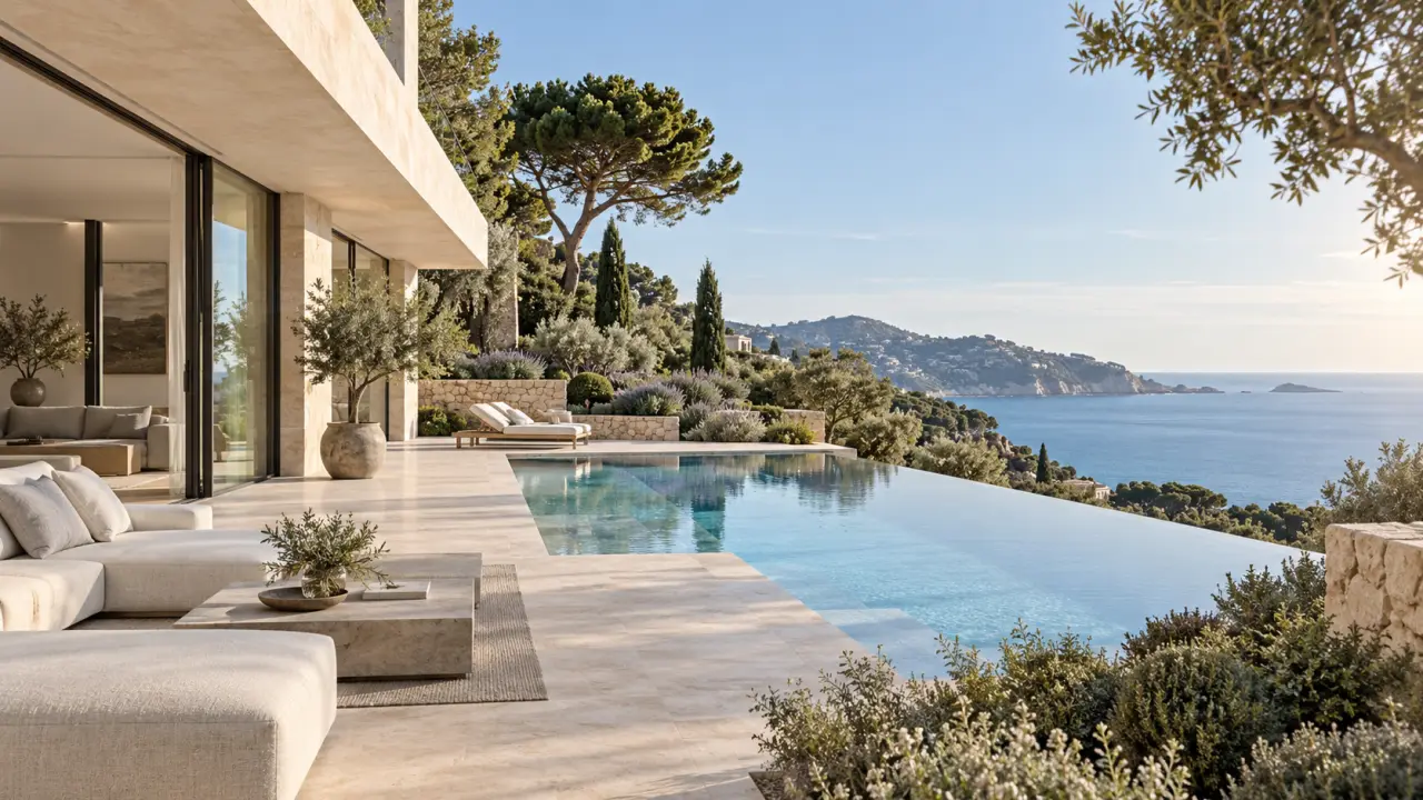 Villa contemporaine de prestige avec piscine et vue dégagée