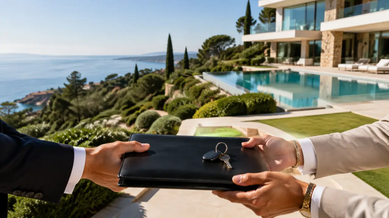 Villa de prestige contemporaine en bord de mer au crépuscule
