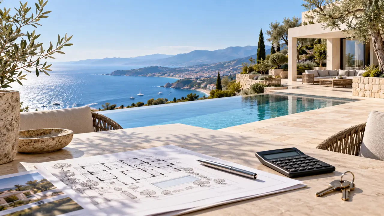 Villa contemporaine de prestige avec piscine à débordement sur la Côte d’Azur