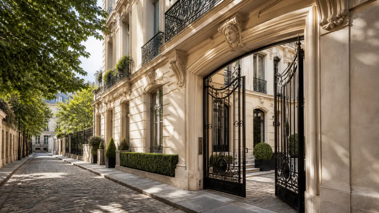 Hôtel particulier contemporain en environnement urbain élégant
