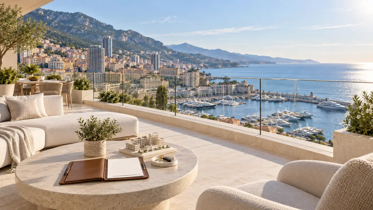Penthouse contemporain à Monaco avec terrasse et vue panoramique sur la Méditerranée