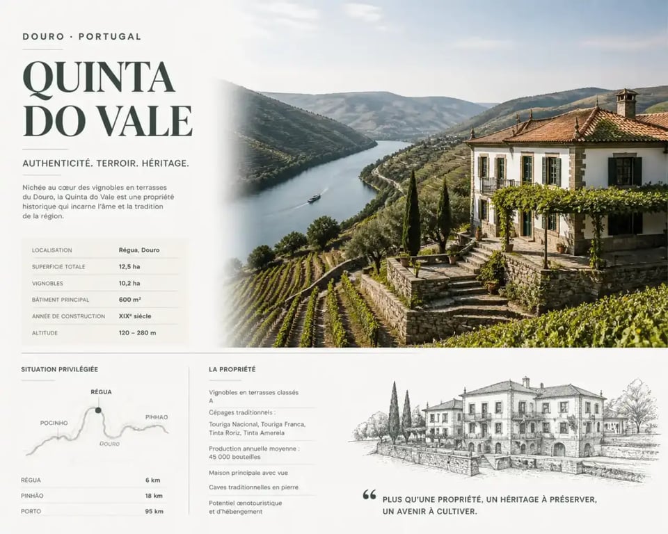 Quinta traditionnelle dans la vallée du Douro au Portugal