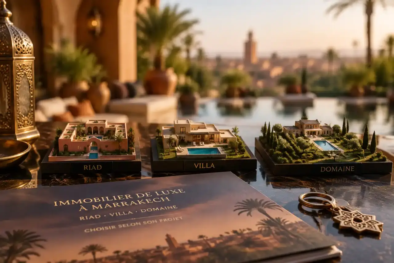 Immobilier de luxe à Marrakech : choisir entre riad, villa et domaine selon son projet