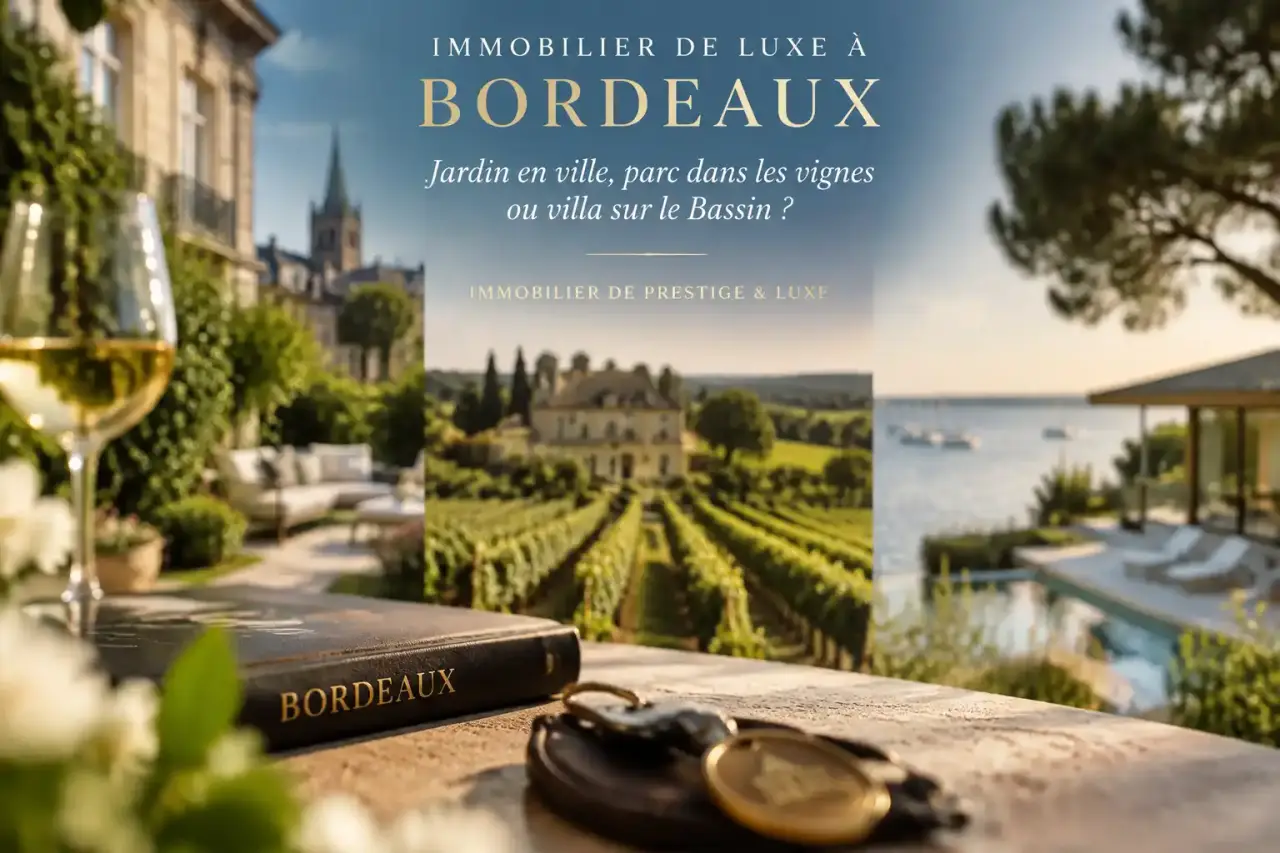 Immobilier de luxe à Bordeaux : jardin en ville, parc dans les vignes ou villa sur le Bassin ?