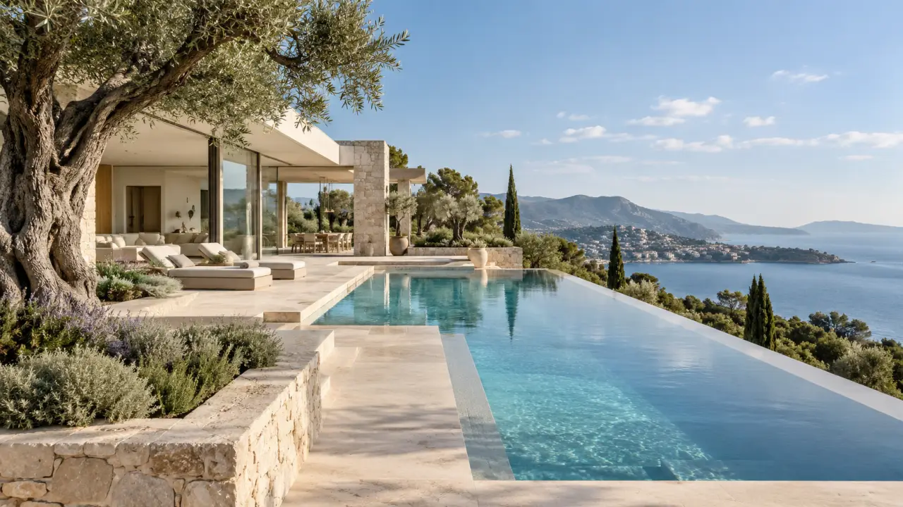 Villa contemporaine de prestige avec piscine et vue dégagée